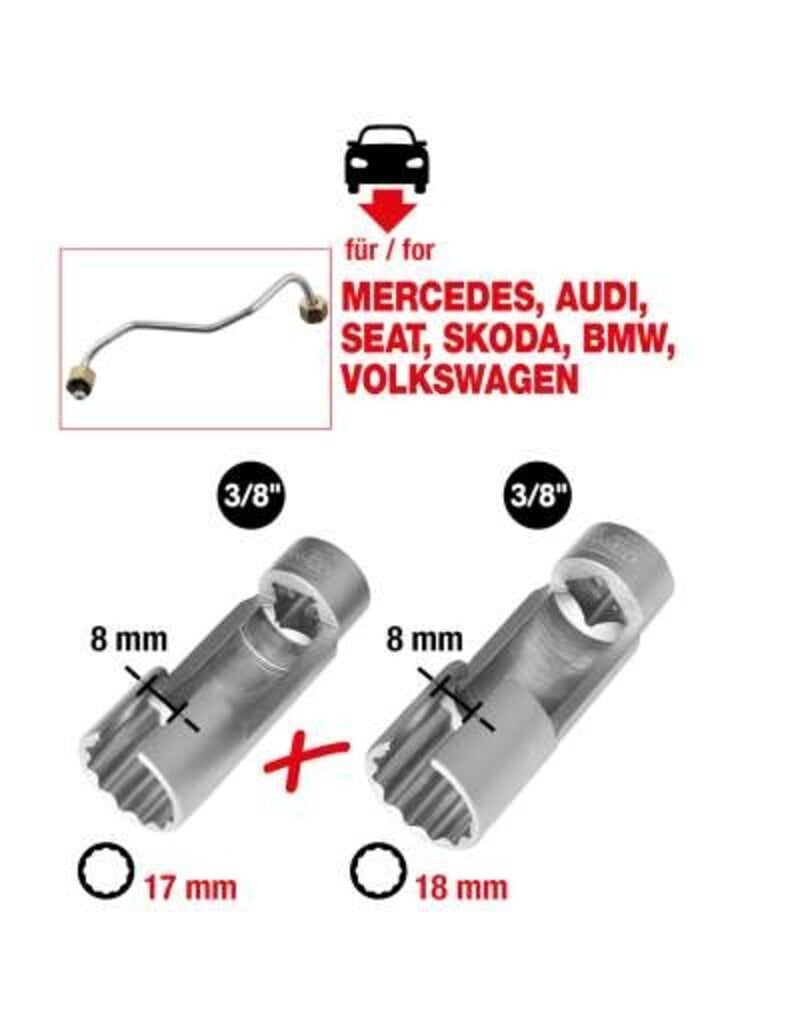 KS TOOLS 3/8" inspuitleidingsleutelset, 2-dlg - 405.0160