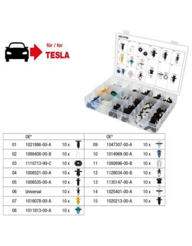 KS TOOLS Set bevestigingsklemmen - Tesla, 150-dlg - 420.0790