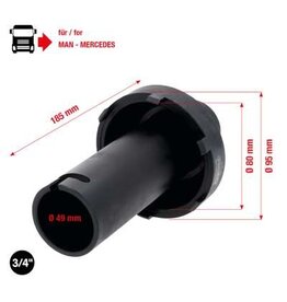 KS TOOLS 3/4" naafmoersleutel met 6 tappen voor Mercedes, 80-95 mm - 450.0160