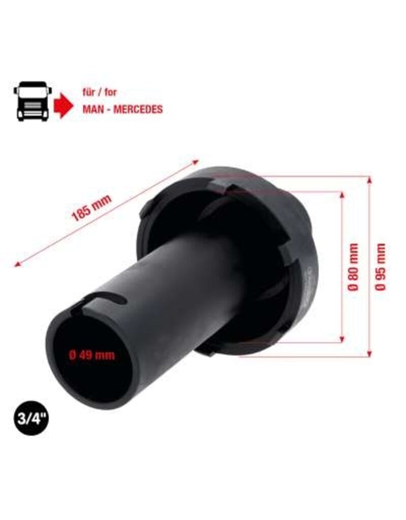 KS TOOLS 3/4" naafmoersleutel met 6 tappen voor Mercedes, 80-95 mm - 450.0160