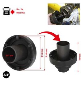 KS TOOLS 3/4" kroonmoersleutel met geleidebuis voor MAN TGA - 450.0175