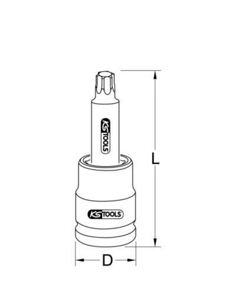 KS TOOLS 3/4" Bit-dopsleutel Torx, kracht, lang, T60 - 450.0441