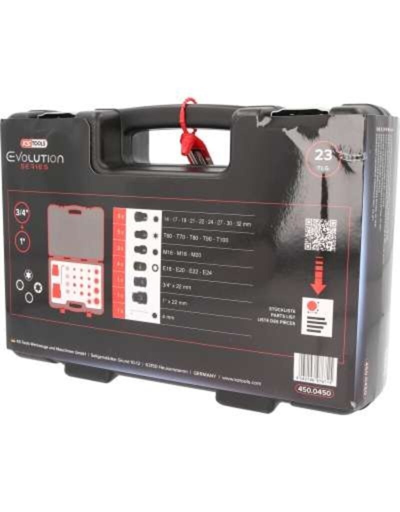 KS TOOLS 3/4" + 1" kracht-wisselbitset, 23-dlg - 450.0450
