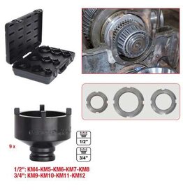 KS TOOLS Wielnaafmoersleutelset met paspennen, uitwendig, 9-dlg - 450.5000