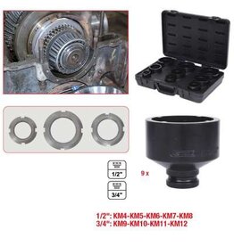 KS TOOLS Wielnaafmoersleutelset met paspennen, inwendig, 9-dlg - 450.5020