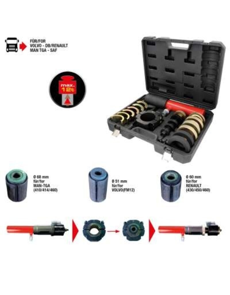 KS TOOLS Gereedschapset voor spleetbus-silent blocs, 19-dlg - 460.1705