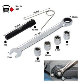 KS TOOLS Speciale steeksleutelset voor WABCO en Knorr remzuigers, 7 dlg - 460.2620