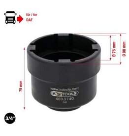 KS TOOLS 3/4" kroonmoersleutel met 4 tappen voor DAF, binnentap Ø 66,8 mm - 460.3740