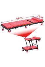 KS TOOLS Verrijdbaar ligbed met klapstoel, 1200x420 mm - 500.8000