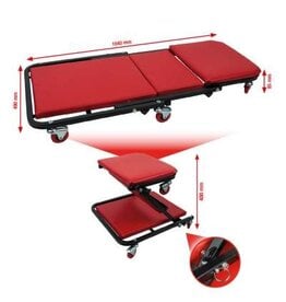 KS TOOLS Verrijdbaar ligbed met klapstoel, 1040x490 mm - 500.8011