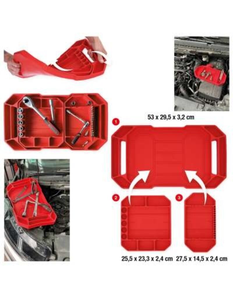 KS TOOLS Gereedschapopbergset van siliconen, 3-dlg - 500.8077
