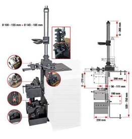 KS TOOLS McPherson veerspanner stationaire veerspanner voor werkbankmontage - 500.8660