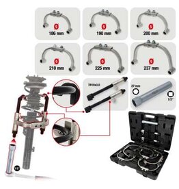KS TOOLS Universele McPherson veerspannerset met veiligheidsbeugel, 9-dlg - 500.8790