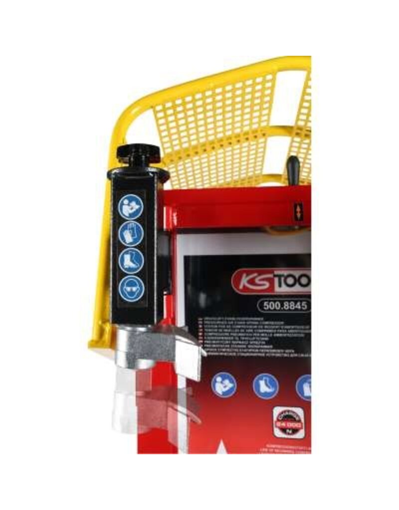 KS TOOLS Pneumatische staande veerspanner met dubbele cilinder en onderstel - 500.8845