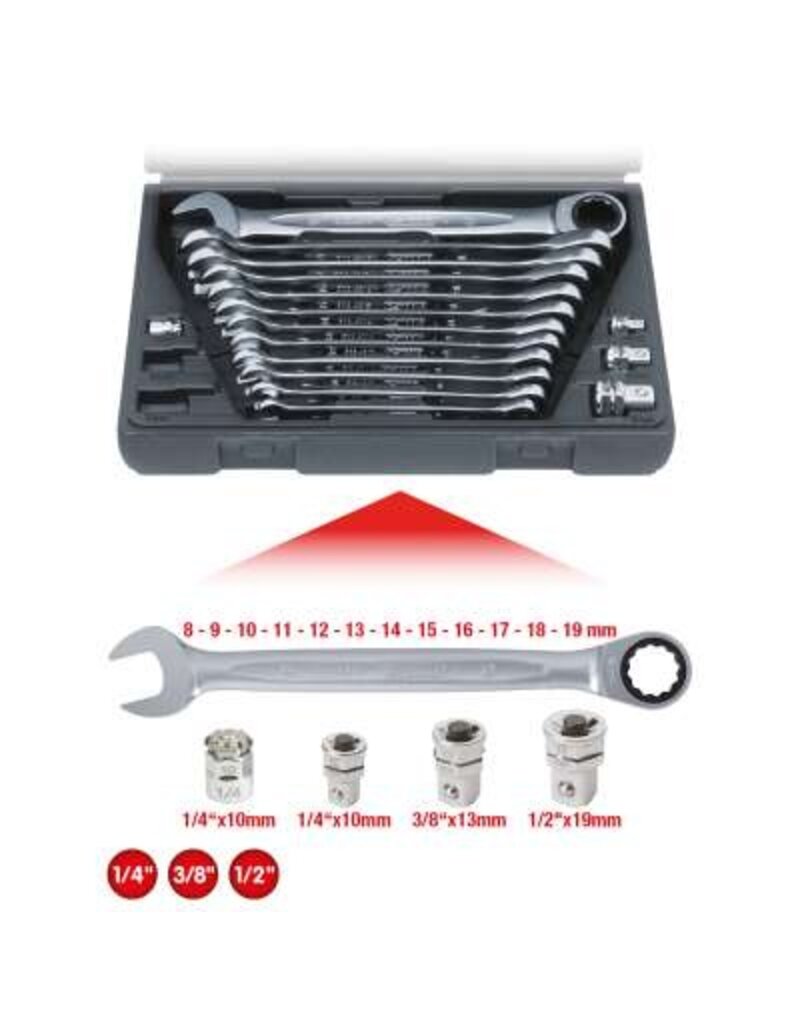 KS TOOLS GEARplus Ratelringsteeksleutelset, 16-dlg - 503.4266