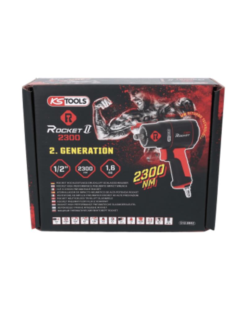 KS TOOLS 1/2" ROCKET II High Performance pneumatische slagmoersleutel 2.300 Nm - 512.0002