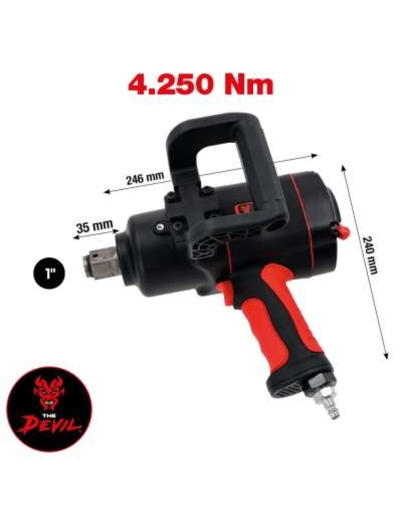 KS TOOLS 1" THE DEVIL krachtige pneumatische slagmoersleutel, 4250 Nm - 512.1015