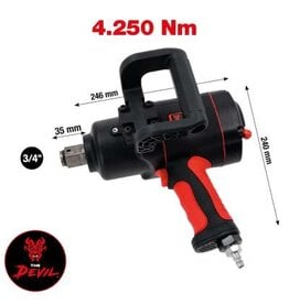 KS TOOLS 3/4" THE DEVIL krachtige pneumatische slagmoersleutel, 4250 Nm - 512.3400