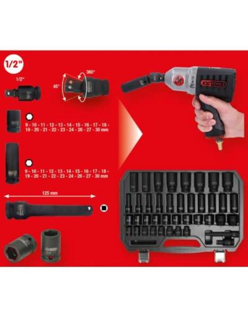 KS TOOLS 1/2" Dopsleutelset, zeskant, kracht 40-dlg - 515.0065