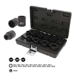 KS TOOLS 1/4"+3/8"+1/2" Torx-krachtbitdopsleutelset, 19-dlg - 515.0119