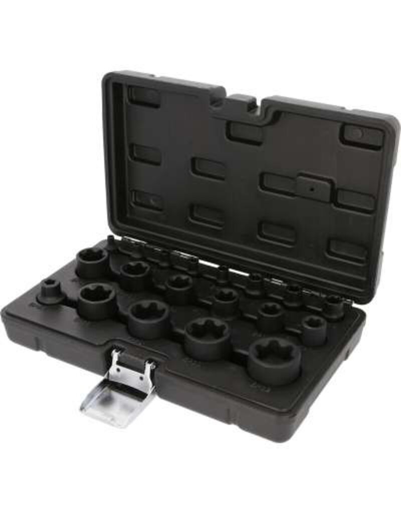 KS TOOLS 1/4"+3/8"+1/2" Torx-krachtbitdopsleutelset, 19-dlg - 515.0119