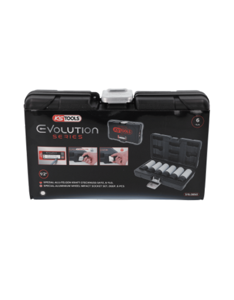 KS TOOLS Speciale 1/2" krachtdoppenset voor aluminiumvelgen, 6-dlg - 515.0850