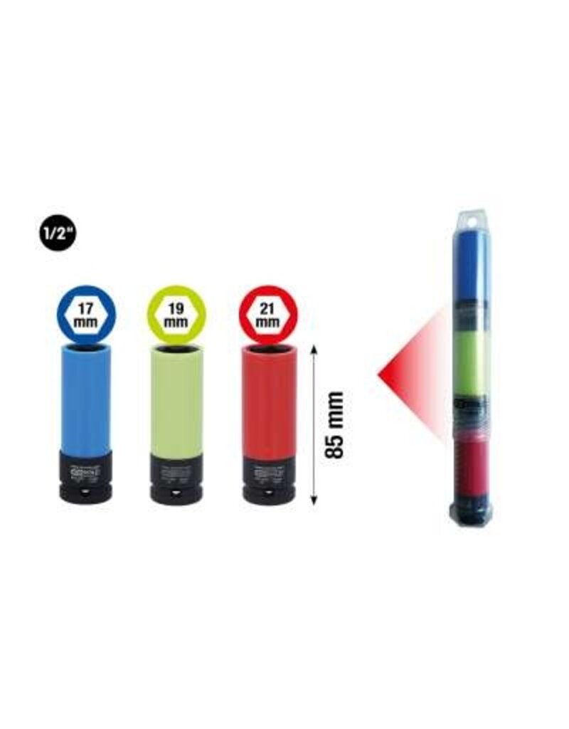 KS TOOLS 1/2" Dopsleutelset, kracht voor alu-velgen, robuust, 3-dlg - 515.0875