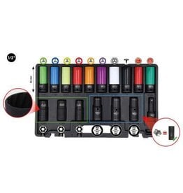 KS TOOLS Speciale 1/2" MASTER krachtdoppenset voor wielschroefverbindingen, 17-dlg - 515.0885