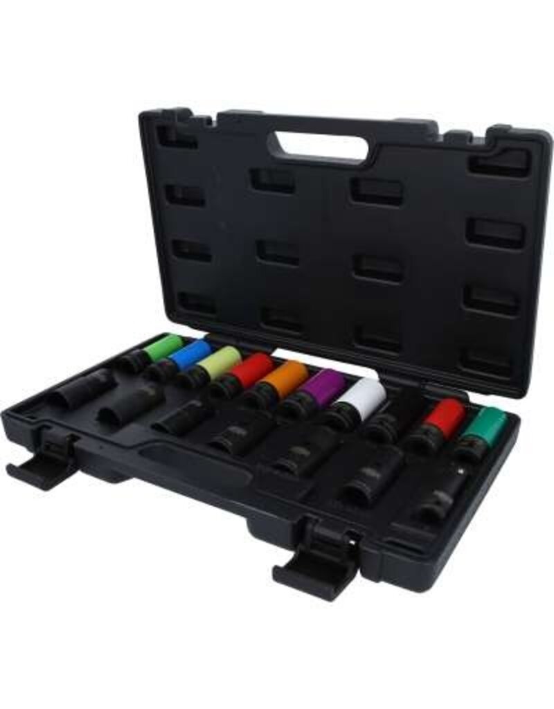 KS TOOLS Speciale 1/2" MASTER krachtdoppenset voor wielschroefverbindingen, 17-dlg - 515.0885