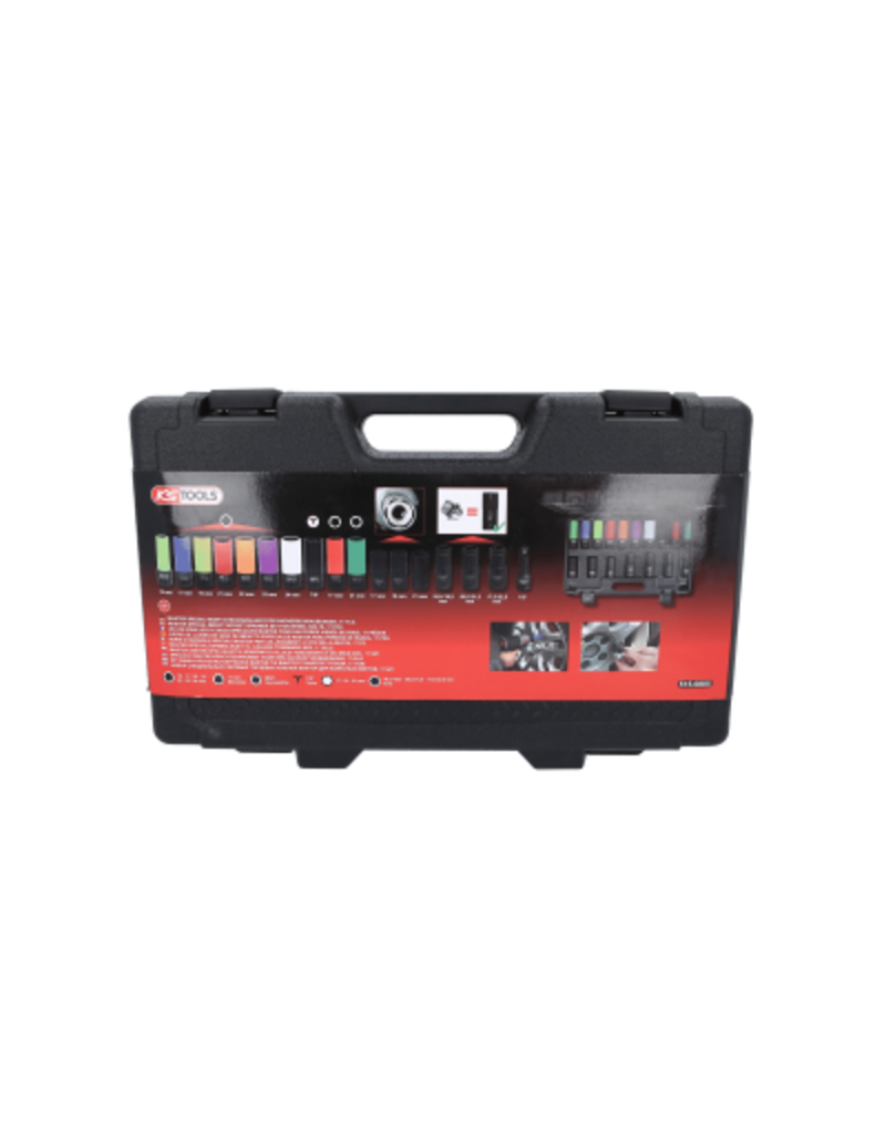 KS TOOLS Speciale 1/2" MASTER krachtdoppenset voor wielschroefverbindingen, 17-dlg - 515.0885