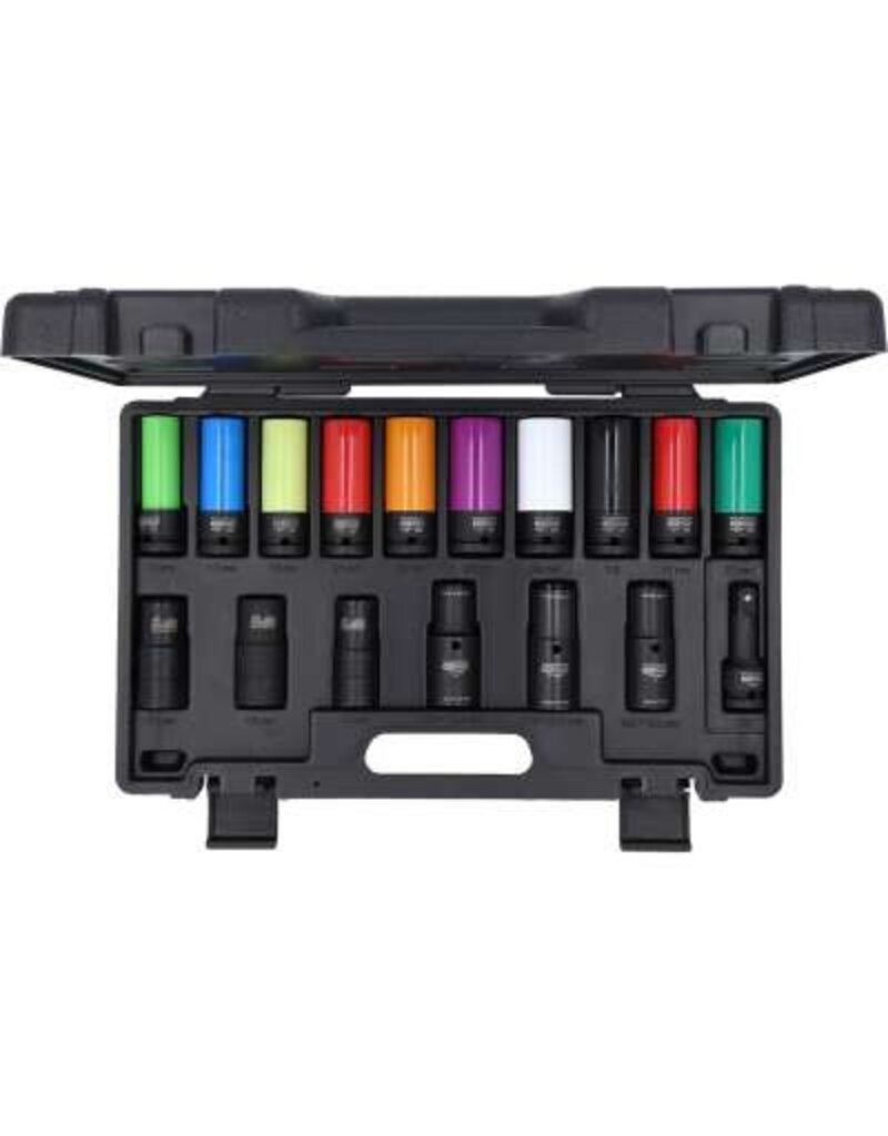 KS TOOLS Speciale 1/2" MASTER krachtdoppenset voor wielschroefverbindingen, 17-dlg - 515.0885