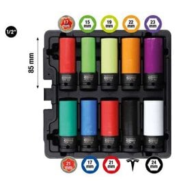 KS TOOLS Speciale 1/2" krachtdoppenset voor aluminiumvelgen, 10-dlg - 515.0890