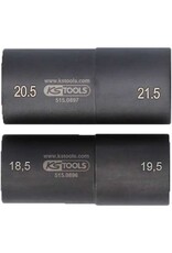 KS TOOLS Speciale 1/2" krachtdoppenset voor aluminiumvelgen voor Ford, 18,5 / 19,5 / 20,5 / 21,5 mm, 2-dlg - 515.0895