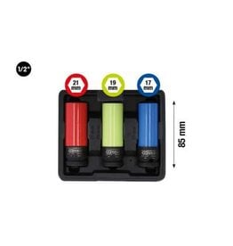 KS TOOLS 1/2" Dopsleutelset, kracht voor alu-velgen, robuust, 3-dlg - 515.1070