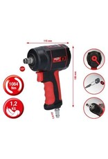 KS TOOLS 1/2" THE miniDEVIL krachtige pneumatische slagmoersleutel, 1084 Nm - 515.1315