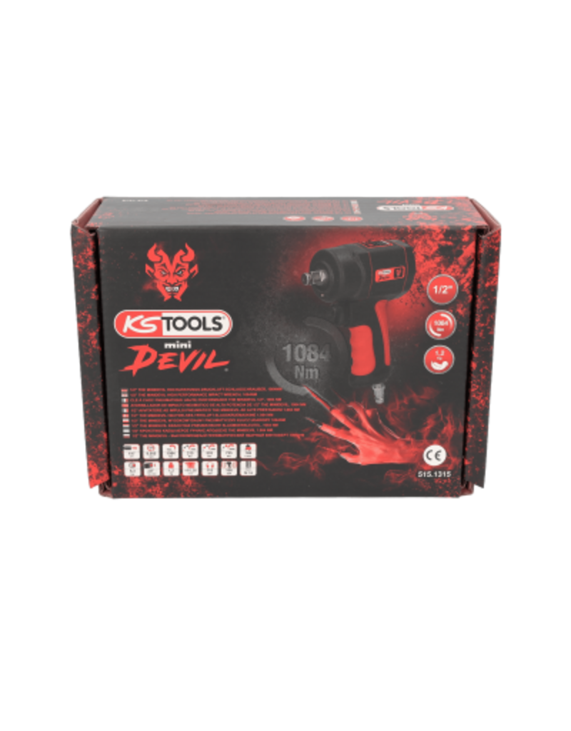 KS TOOLS 1/2" THE miniDEVIL krachtige pneumatische slagmoersleutel, 1084 Nm - 515.1315