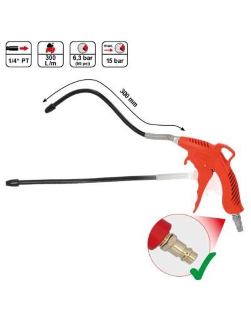 KS TOOLS Perslucht-uitblaaspistool met flexibele spuitkop - 515.1914