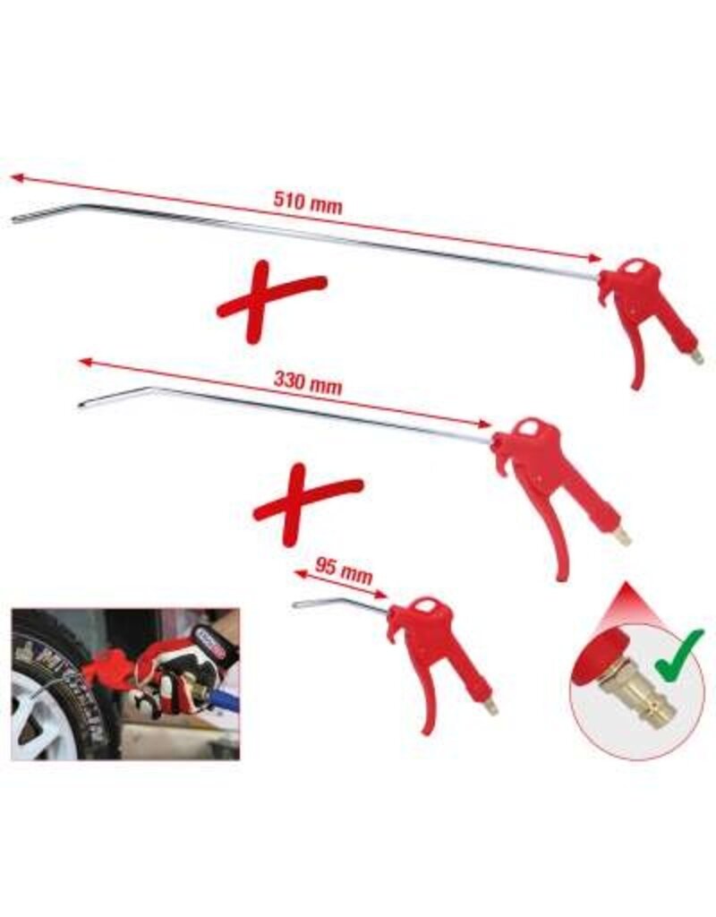 KS TOOLS Blaaspistoolset, 3-dlg, 95-510mm - 515.1921