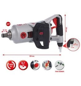 KS TOOLS 3/4" superMONSTER krachtige pneumatische slagmoersleutel, 3405 Nm - 515.3250