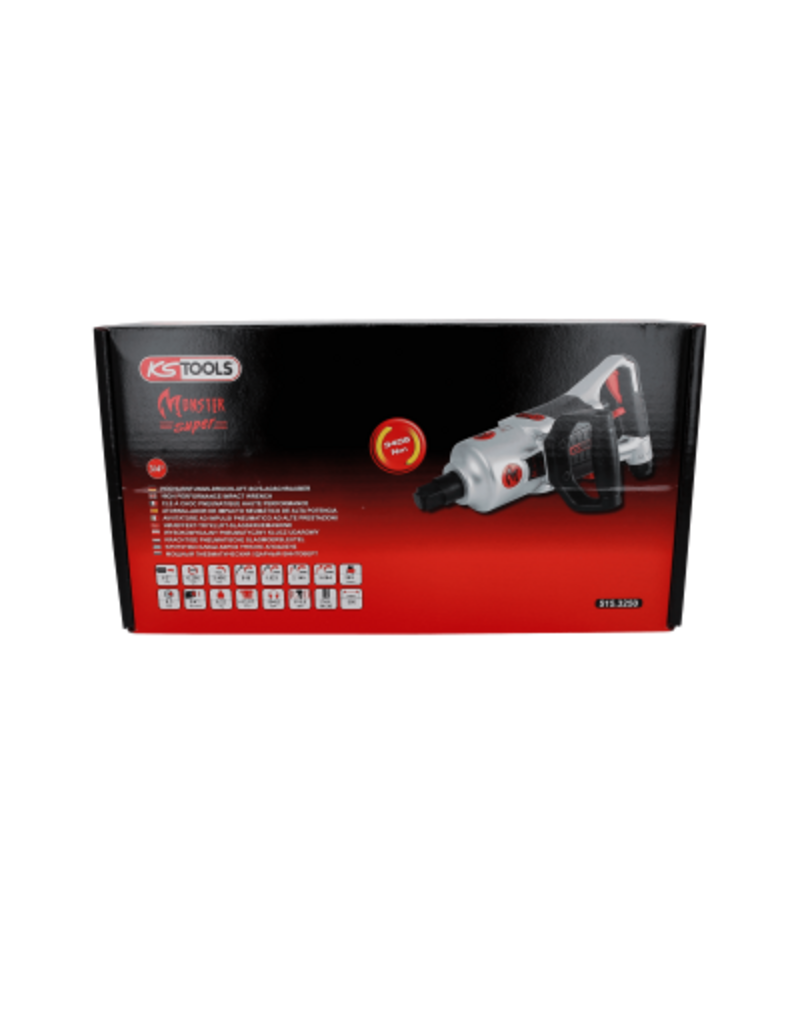 KS TOOLS 3/4" superMONSTER krachtige pneumatische slagmoersleutel, 3405 Nm - 515.3250