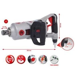 KS TOOLS 1" superMONSTER krachtige pneumatische slagmoersleutel, 3405 Nm - 515.3270