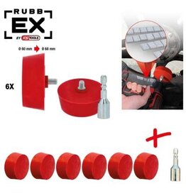 KS TOOLS Radeerschijf voor aluminiumvelgen, conisch, verpakking van 6 stuks - 515.5476