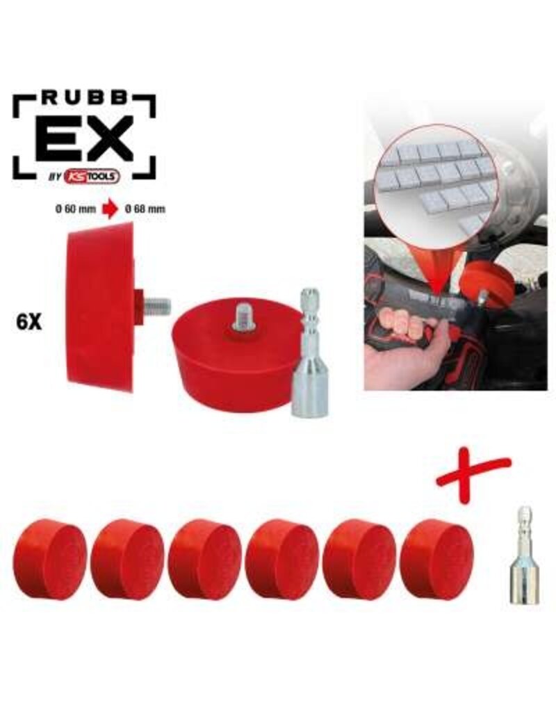 KS TOOLS Radeerschijf voor aluminiumvelgen, conisch, verpakking van 6 stuks - 515.5476