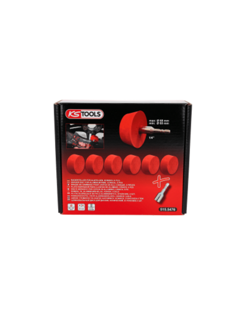 KS TOOLS Radeerschijf voor aluminiumvelgen, conisch, verpakking van 6 stuks - 515.5476