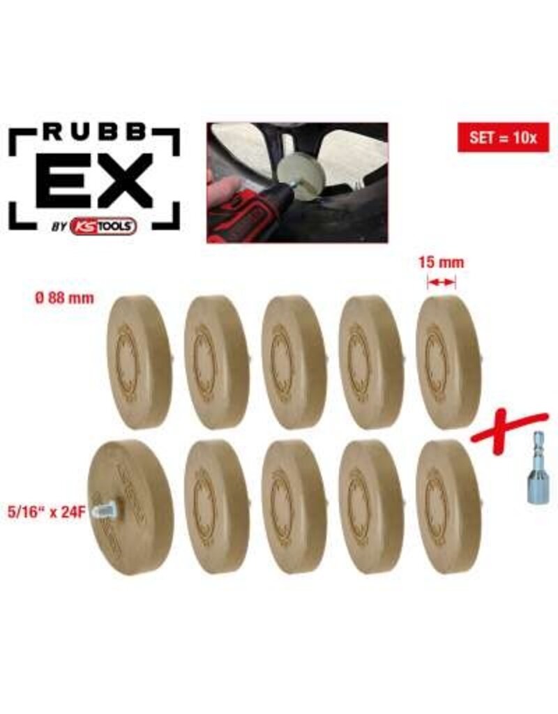 KS TOOLS Caramelschijf lijmverwijderaar voor matte verf, 88mm, verpakking van 10 stuks - 515.5496