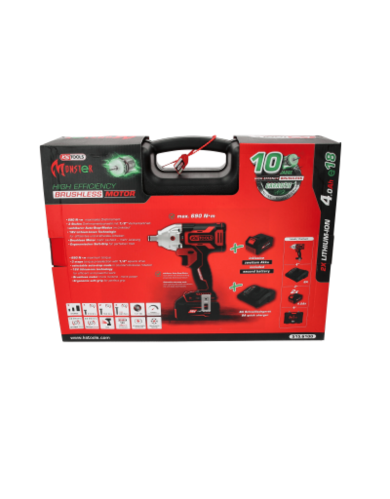 KS TOOLS eMONSTER 1/2" brushless accu-slagschroefmachineset, 9-dlg - 515.6100