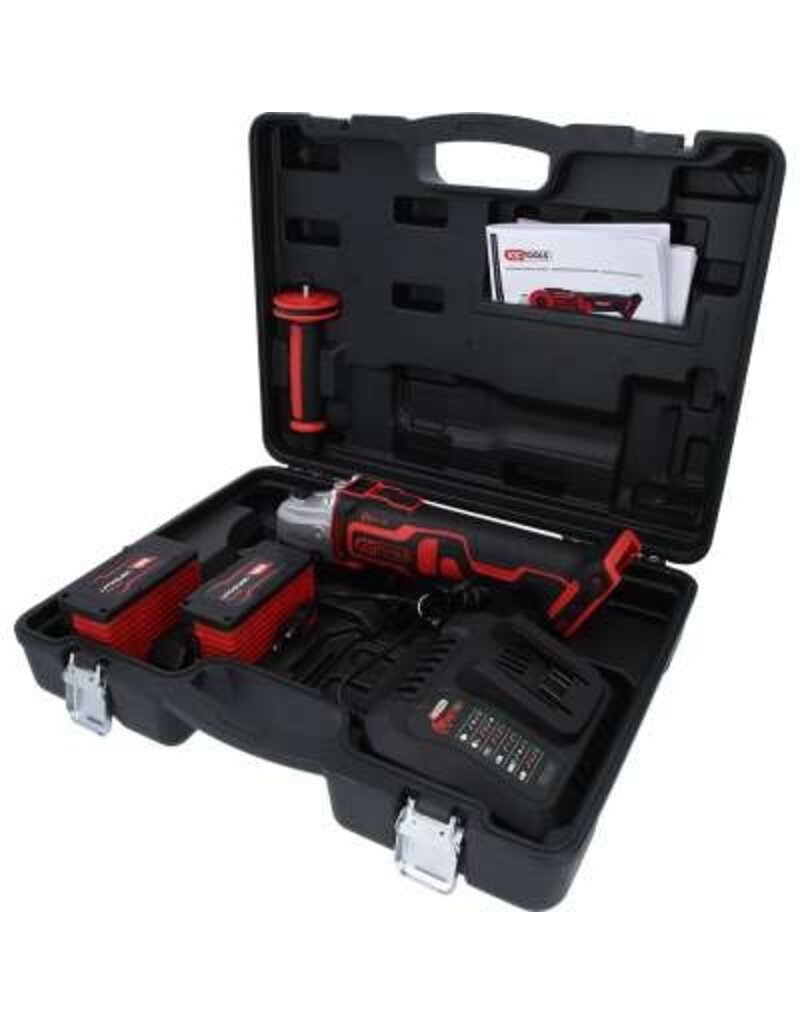 KS TOOLS eMONSTER brushless haakse accuslijpmachineset, 4-dlg - 515.6200