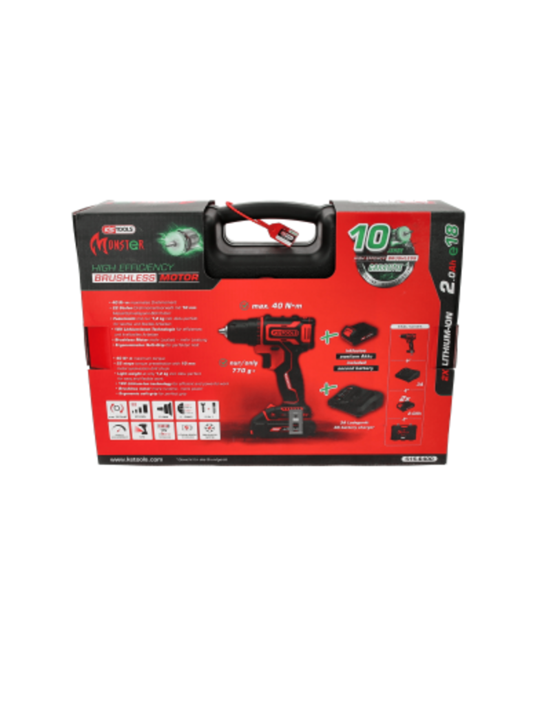 KS TOOLS eMONSTER brushless accuschroef-/boormachineset, 4-dlg - 515.6400