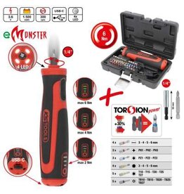 KS TOOLS 1/4" eMONSTER accu-bit-schroefmachineset, 27-dlg, 6 Nm - 515.6550