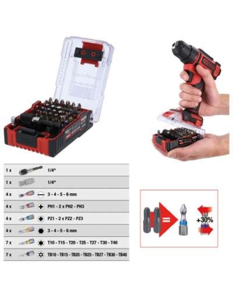 KS TOOLS 1/4" TORSIONpower bit-set in eMONSTER-accu-design, 32-dlg - 515.6932